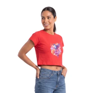Crop top estampada mujer