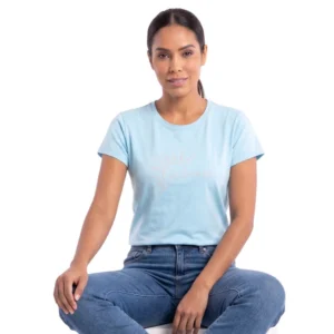 Blusa piel durazno estampada dama
